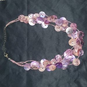 3/$10 Purple shell button necklace 💜